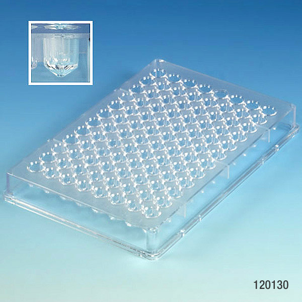 Globe Scientific Microtest Plate, 96-Well, V-Bottom, PS Plate; Multi-Well plate; Microtest Plate; V Bottom; Microtitration Plate
